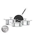 Karaca Plasma Steel 316+ 3Ply 7 Parça Tencere ve Tava Seti