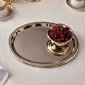 Karaca Home Fiora Kahve İkram ve Sunum Tepsisi Silver