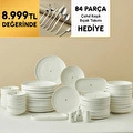 Karaca Stream Bone Sirius Gold Logo 53 Parça 12 Kişilik Yemek Takımı