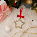 Karaca Home New Year Yılbaşı Star With Ribbon Ağaç Süsü 10x1x10 cm