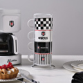 Karaca x Beşiktaş 4 Kişilik Standlı Çay Fincan Takımı 180 ml