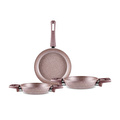 Karaca Biogranit Tubi 3'lü Tava Sahan Seti Rosegold