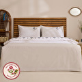 Karaca Home Maelis %100 Pamuk Kanaviçe Nakışlı Çift Kişilik Nevresim Takımı Beyaz