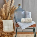 Karaca Home Ophelia Flos 4 Parça Mavi Offwhite Hamam Seti