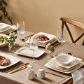 Karaca Square Bone Autumn 57 Parça 12 Kişilik Yemek Takımı Gold