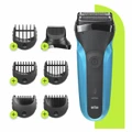 Braun 3 Serisi 310BT Blu 3 in 1 Islak ve Kuru Kullanım Tıraş Makinesi ve Sakal Şekillendirici Mavi / Siyah