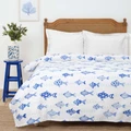 Karaca Home Fish Mavi %100 Pamuk Çift Kişilik Pike