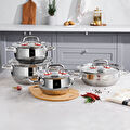 Karaca Osaka PowerSteel Pro 316 Çelik 8 Parça Tencere Seti