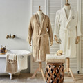 Karaca Home Romy Dantelli 6 Parça Bej-Offwhite Aile Bornoz Seti