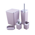 Karaca Home Gri/Gümüş 5 Parça Kare Banyo Seti
