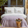 Karaca Home Garden Lila Çift Kişilik Nakışlı Nevresim Pike Set