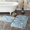 Karaca Home Blue Patch 2 Parça Baskılı Banyo Halısı