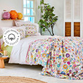 Karaca Home Ludo Pembe %100 Pamuk Çift Kişilik Nevresim Pike Set