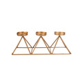 Karaca Home Geometri 3'lü Mumluk Gold 36x13cm