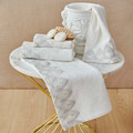 Karaca Home Fidelle Silver %100 Pamuk Offwhite Fransız Dantelli Havlu Seti