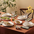 Karaca Red Carpet Collection Streamline Middle New Bone 56 Parça 12 Kişilik Yemek Takımı Gold
