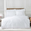 Karaca Home White Collection Ada Beyaz Zincir Şeritli Percale Çift Kişilik Nevresim Takımı