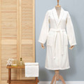 Karaca Home Serenity Beyaz %100 Pamuk Brodeli Bornoz Seti S/M