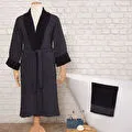 Karaca Home Luan Siyah %100 Pamuk Bornoz L/XL