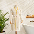 Karaca Home Minka Off White/ Gold Sonil %100 Pamuk Bornoz S/M