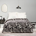 Karaca Home Zebra Siyah Çift Kişilik Wellsoft Battaniye