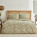 Karaca Home Lily %100 Pamuk Çift Kişilik Nakışlı Nevresim Takımı Yeşil