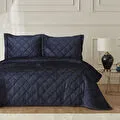 Karaca Home Plain Çift Kişilik Kapitone Yatak Örtüsü Indigo