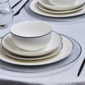 Karaca Elegance Bone Floda 53 Parça 12 Kişilik Yemek Takımı Platin