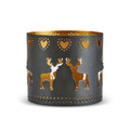 Karaca Clara Geyikli Metal Mumluk  10x10x9 cm