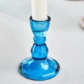 Karaca Marine Cam Şamdan Mavi 6,5x6,5x9 cm