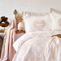 Karaca Home Quatre Royal Saten Pudra 9 Parça Pike Battaniyeli Duet Set