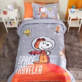 Peanuts by Karaca Home Space Traveler Yatak Örtüsü Tek Kişilik Gri