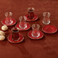 Karaca Retro Kırmızı 6 Kişilik Çay Seti