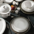 Karaca Silvermask Platin 60 Parça 12 Kişilik Porselen Yemek Takımı