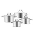 Karaca Sappora 3Ply PowerSteel 316+ Çelik 8 Parça Tencere Seti