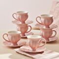 Karaca Ocha 6 Kişilik Kahve Fincan Takımı Pembe 90 ml