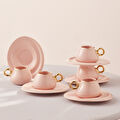 Karaca Krema Pembe 6 Kişilik Kahve Fincan Takımı 90 ml