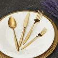 Karaca Ilıca Gold 24 Parça 6 Kişilik Çatal Kaşık Bıçak Seti Gold