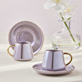 Karaca Lüster 2 Kişilik Mor Kahve Fincan Takımı 80 ml