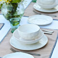 Karaca Refika'dan Seramik 24 Parça 6 Kişilik Yemek Takımı Beyaz