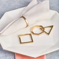 Karaca Geometric 4lü Peçete Yüzüğü Set Altın