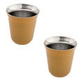 Jumbo Glory 7 Double Wall 2'li Termo Çelik Fincan 160ml - Sarı