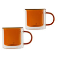 Jumbo Glory Double Wall Çift Cidarlı 2'li Kupa Seti Amber