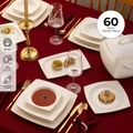 Emsan Sedef Fine Bone 60 Parça 12 Kişilik Kare Yemek Takımı