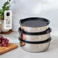 Emsan Bella Kısa Mini 3'lü Çelik Saklama Kabı