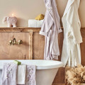 Karaca Home Cordelia 3d Nakışlı Lila Offwhite Bambu Aile Seti