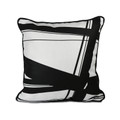 Baci Milano Optical Kadife Yastık 45 cm x 45 cm Siyah-Beyaz