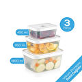 Vienev Vacuumfresh 3 Parça Vakumlu Gıda Saklama Kabı Seti