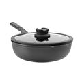 Berghoff Leo Stone Yapışmaz Kapaklı Alüminyum Döküm Wok Tava 28 Cm