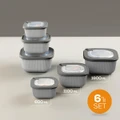 Vienev 6'lı 2x(600-1100-1800 Ml) Mikrodalga Ve Difrize Uygun Vip Kapaklı Özel Saklama Kabı Seti Antrasit